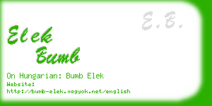 elek bumb business card